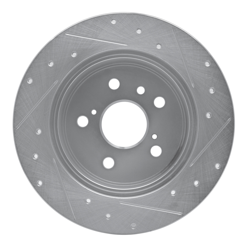 Lexus RX300 Brake Rotor (1) - Rear Left - R1 Concepts - Drilled & Slotted - Silver - `99-`03